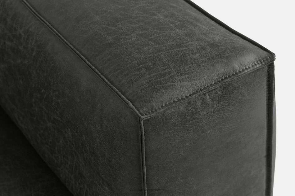 FEROX Ecksofa im Loft-Stil Kunstleder dunkelgrau links dunkelgrau - Foto 9