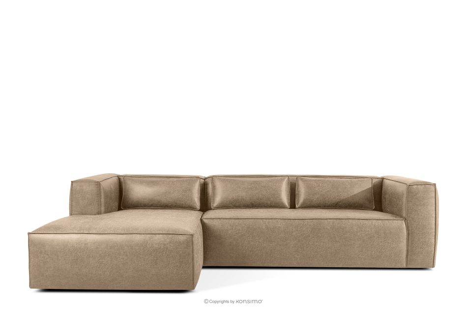 FEROX Ecksofa im Loft-Stil Kunstleder beige links beige - Foto 0
