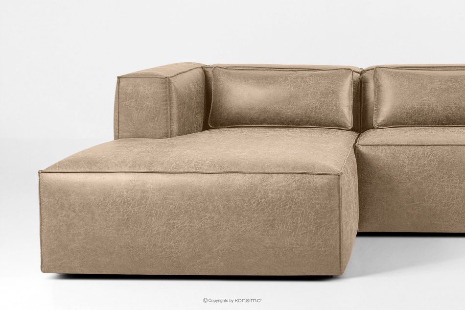 FEROX Ecksofa im Loft-Stil Kunstleder beige links beige - Foto 6
