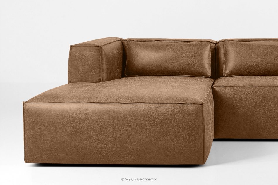 FEROX Ecksofa im Loft-Stil Kunstleder braun links braun - Foto 6