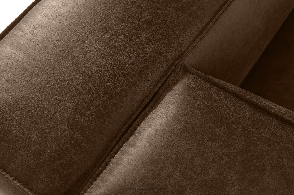 FEROX Ecksofa im Loft-Stil Kunstleder dunkelbraun links dunkelbraun - Foto 5