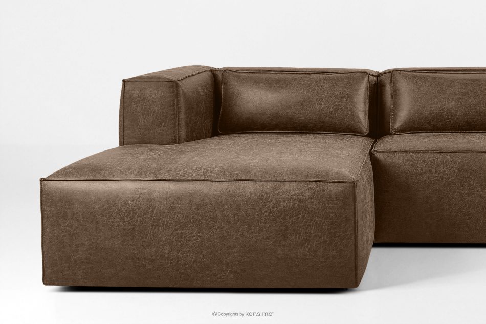 FEROX Ecksofa im Loft-Stil Kunstleder dunkelbraun links dunkelbraun - Foto 6