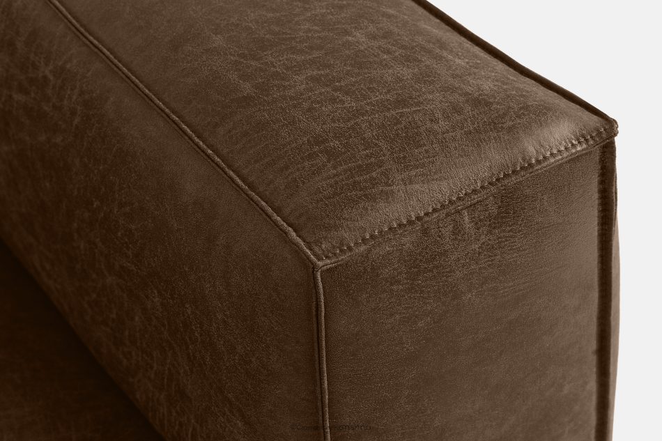 FEROX Ecksofa im Loft-Stil Kunstleder dunkelbraun links dunkelbraun - Foto 9