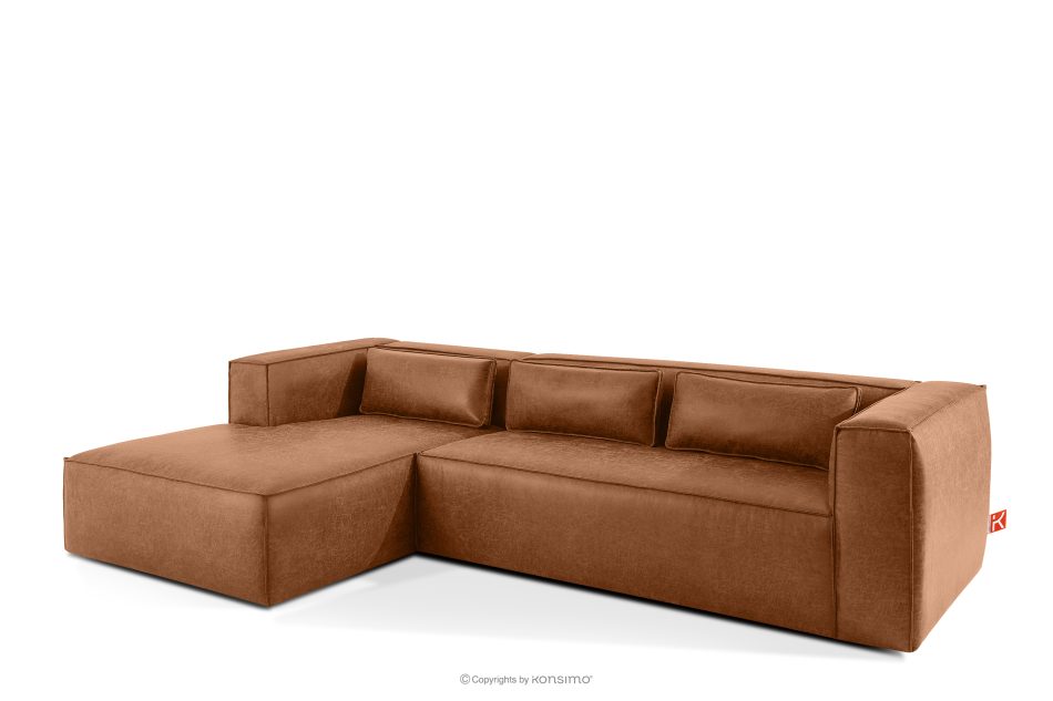 FEROX Ecksofa im Loft-Stil Kunstleder rotbraun links rot - Foto 2