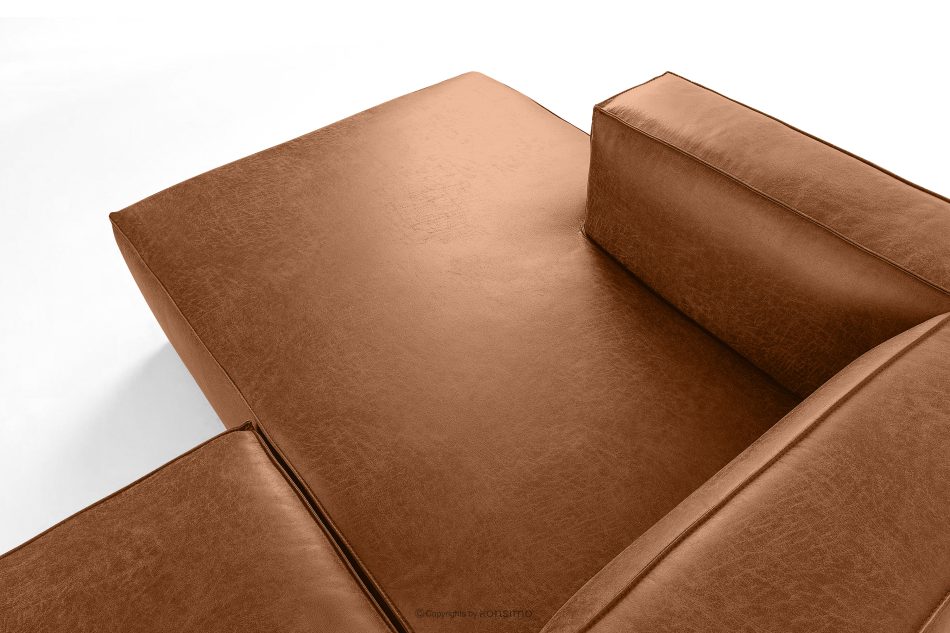 FEROX Ecksofa im Loft-Stil Kunstleder rotbraun links rot - Foto 4