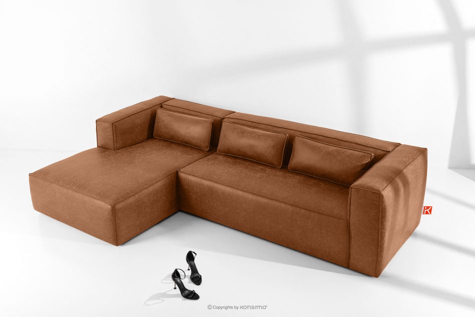 FEROX Ecksofa im Loft-Stil Kunstleder rotbraun links rot - Foto 1