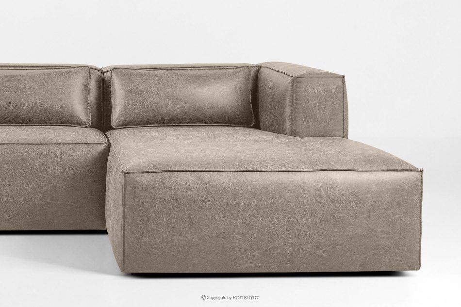 FEROX Ecksofa im Loft-Stil Kunstleder hellgrau rechts hellgrau - Foto 6