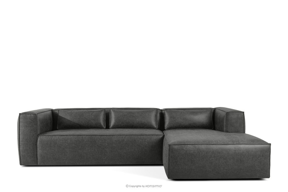 FEROX Ecksofa im Loft-Stil Kunstleder dunkelgrau rechts dunkelgrau - Foto 0