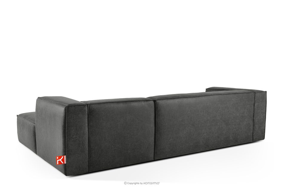 FEROX Ecksofa im Loft-Stil Kunstleder dunkelgrau rechts dunkelgrau - Foto 3