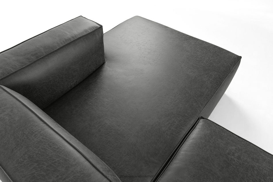 FEROX Ecksofa im Loft-Stil Kunstleder dunkelgrau rechts dunkelgrau - Foto 4