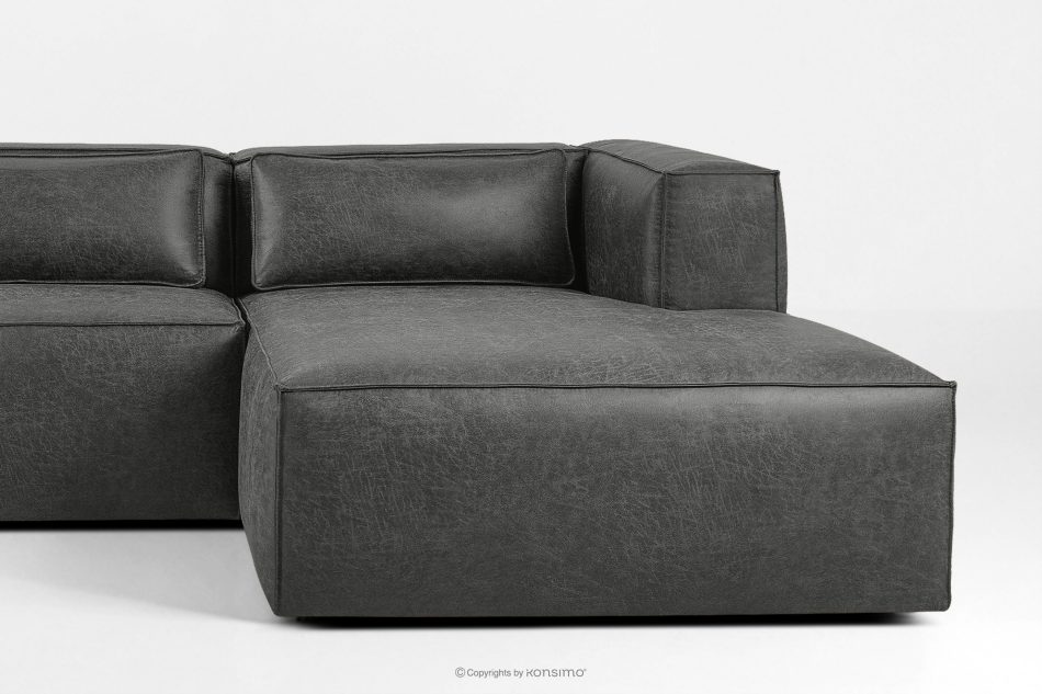 FEROX Ecksofa im Loft-Stil Kunstleder dunkelgrau rechts dunkelgrau - Foto 6