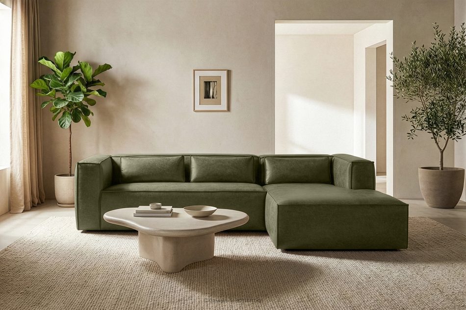 FEROX Ecksofa im Loft-Stil Kunstleder grün rechts grün - Foto 10