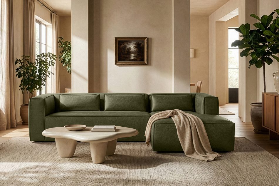 FEROX Ecksofa im Loft-Stil Kunstleder grün rechts grün - Foto 11