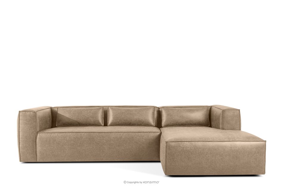 FEROX Ecksofa im Loft-Stil Kunstleder beige rechts beige - Foto 0