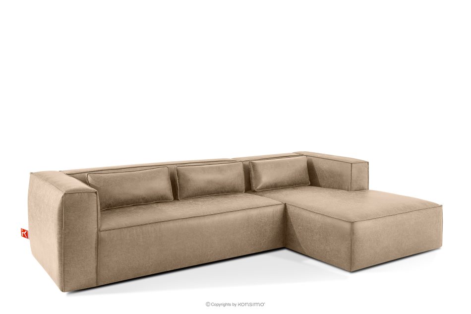 FEROX Ecksofa im Loft-Stil Kunstleder beige rechts beige - Foto 2