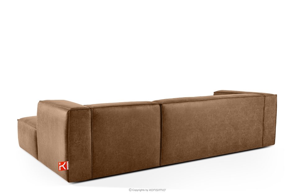 FEROX Ecksofa im Loft-Stil Kunstleder braun rechts braun - Foto 3