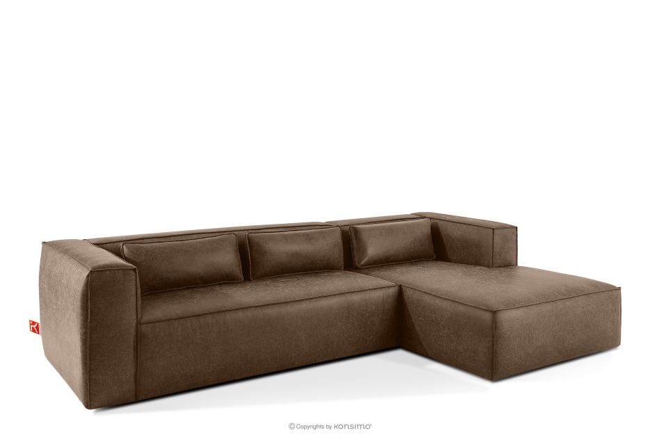 FEROX Ecksofa im Loft-Stil Kunstleder dunkelbraun rechts dunkelbraun - Foto 2