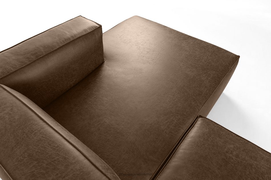 FEROX Ecksofa im Loft-Stil Kunstleder dunkelbraun rechts dunkelbraun - Foto 4