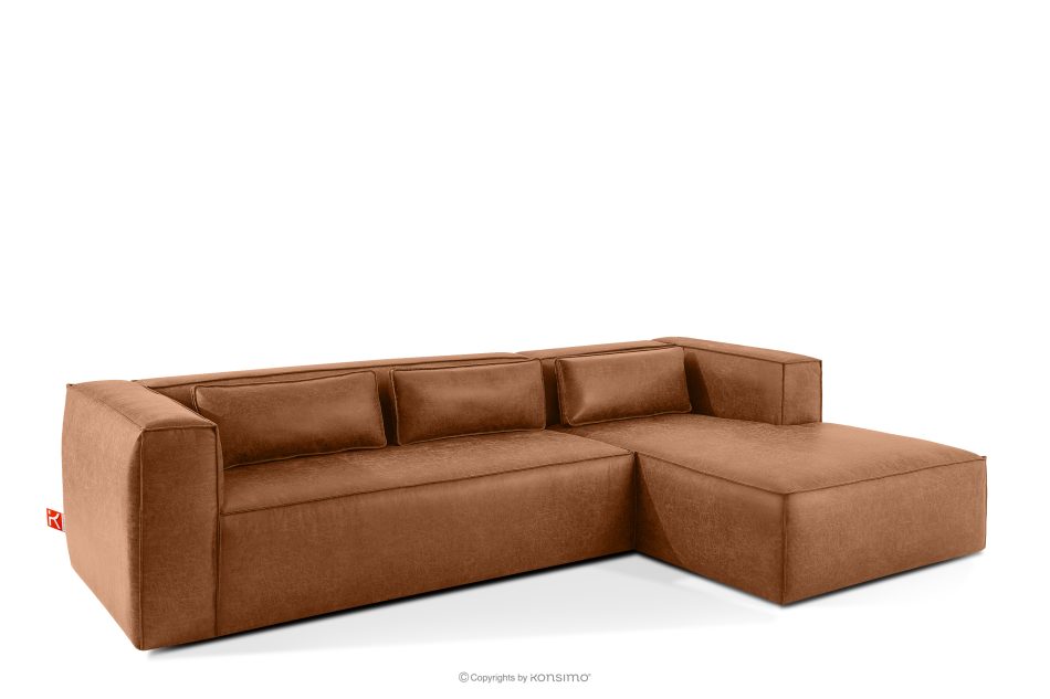 FEROX Ecksofa im Loft-Stil Kunstleder rotbraun rechts rot - Foto 2