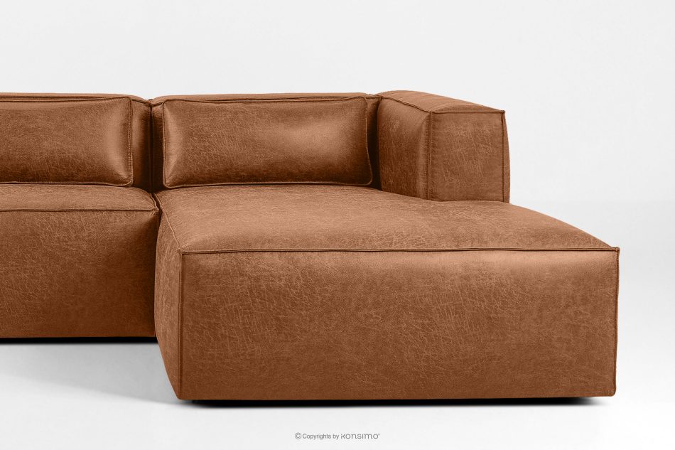 FEROX Ecksofa im Loft-Stil Kunstleder rotbraun rechts rot - Foto 6