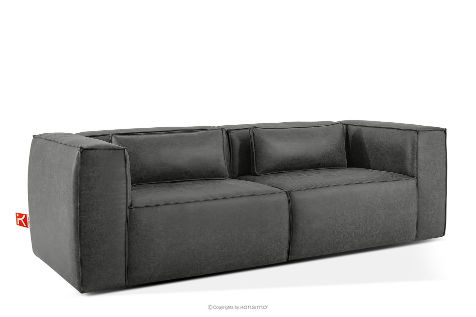 FEROX Dreisitzer-Sofa im Loft-Stil Kunstleder dunkelgrau dunkelgrau - Foto 2