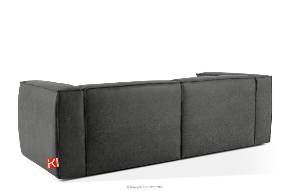 FEROX Dreisitzer-Sofa im Loft-Stil Kunstleder dunkelgrau dunkelgrau - Foto 3