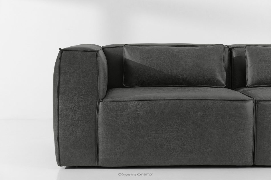 FEROX Dreisitzer-Sofa im Loft-Stil Kunstleder dunkelgrau dunkelgrau - Foto 6