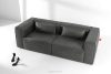 FEROX Dreisitzer-Sofa im Loft-Stil Kunstleder dunkelgrau dunkelgrau - Foto 2