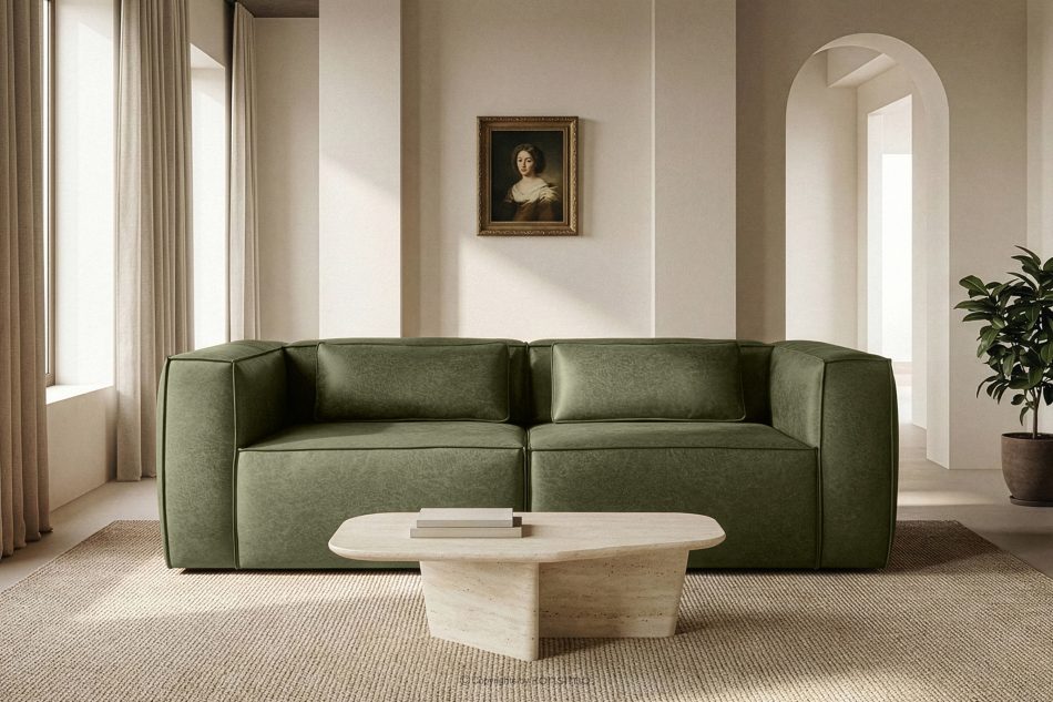 FEROX Dreisitzer-Sofa im Loft-Stil Kunstleder grün grün - Foto 11