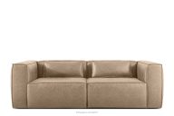 Dreisitzer-Sofa im Loft-Stil Kunstleder beige