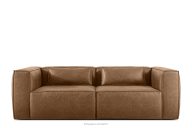 Dreisitzer-Sofa im Loft-Stil Kunstleder braun