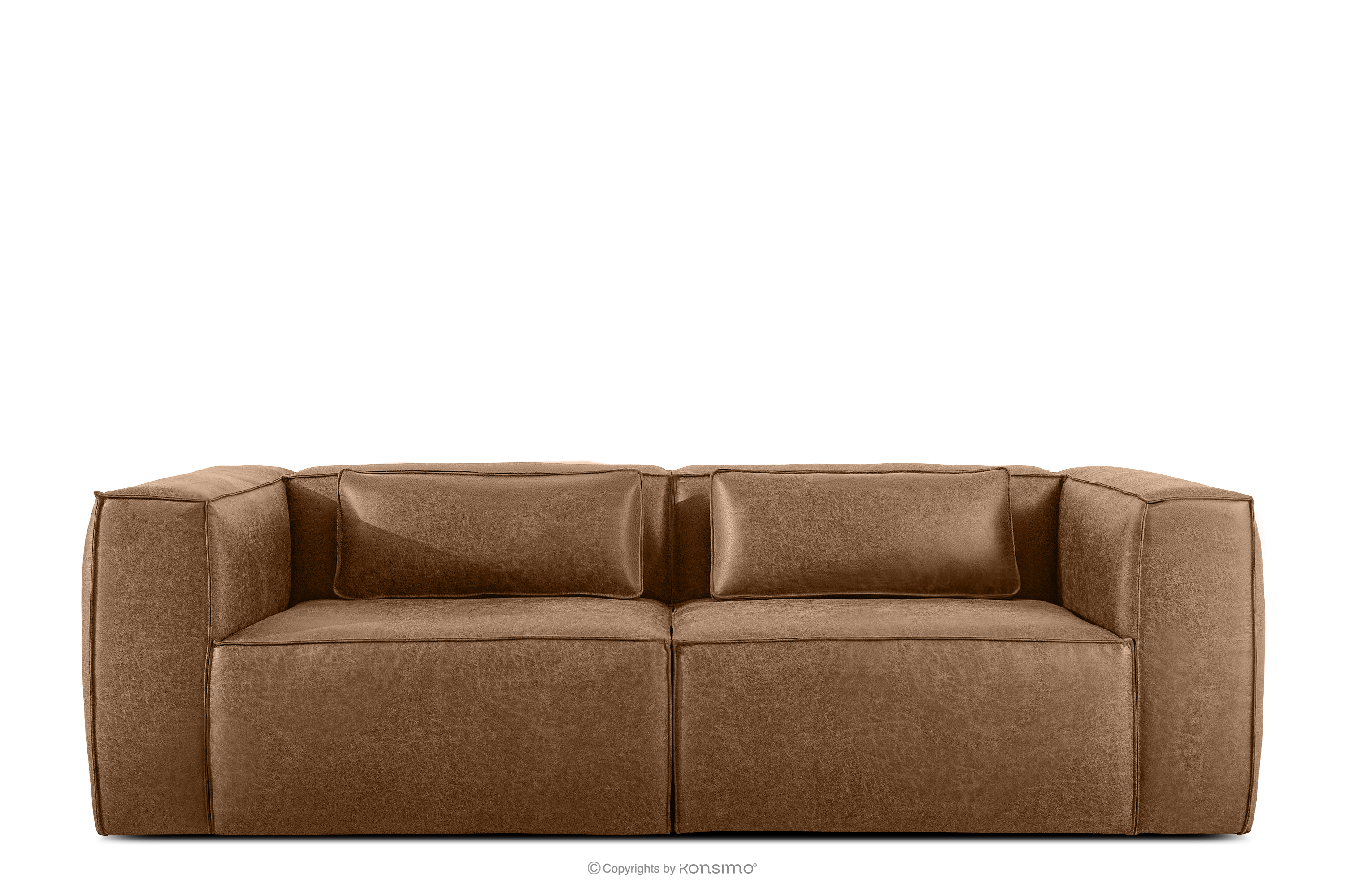 Dreisitzer-Sofa im Loft-Stil Kunstleder braun