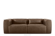 Dreisitzer-Sofa im Loft-Stil Kunstleder dunkelbraun