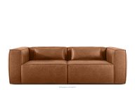 Dreisitzer-Sofa im Loft-Stil Kunstleder rotbraun