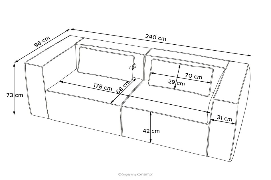 FEROX Dreisitzer-Sofa im Loft-Stil Kunstleder grün grün - Foto 12