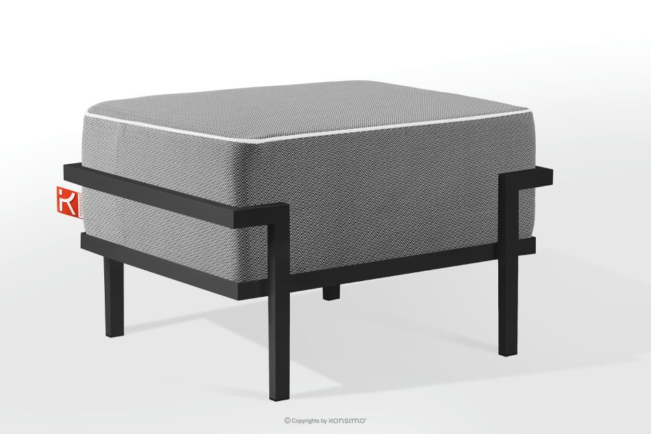 TRIGLO Gartenhocker auf Metallbeinen dunkelgrau/schwarz/weiß dunkelgrau/schwarz/weiß - Foto 1