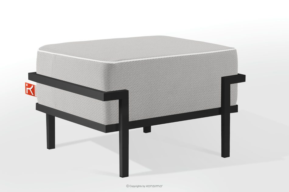 TRIGLO Gartenhocker auf Metallbeinen dunkelgrau/dunkelgrau/weiß dunkelgrau/dunkelgrau/weiß - Foto 1