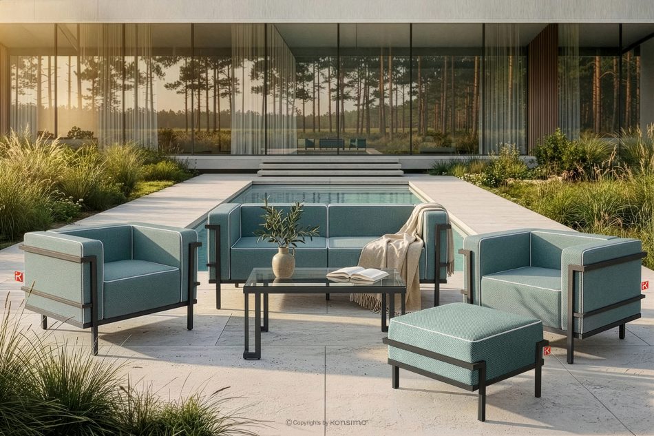 TRIGLO Gartenhocker auf Metallbeinen dunkelgrau/dunkelgrün/weiß dunkelgrau/dunkelgrün/weiß - Foto 6