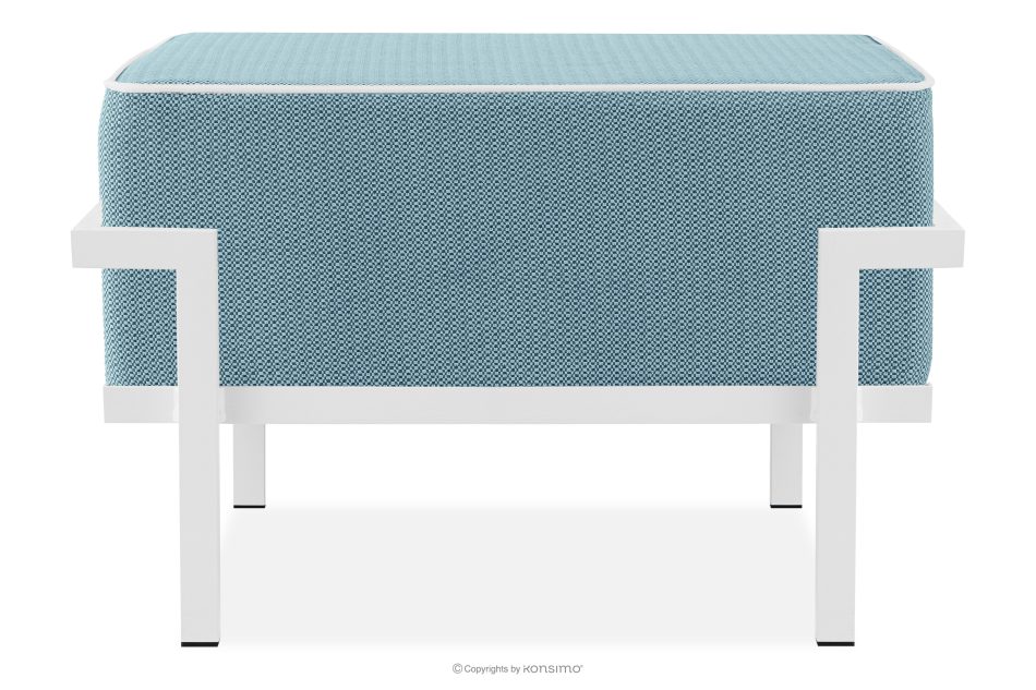 TRIGLO Gartenhocker auf Metallbeinen weiß/marineblau/weiß weiß/marineblau/weiß - Foto 0