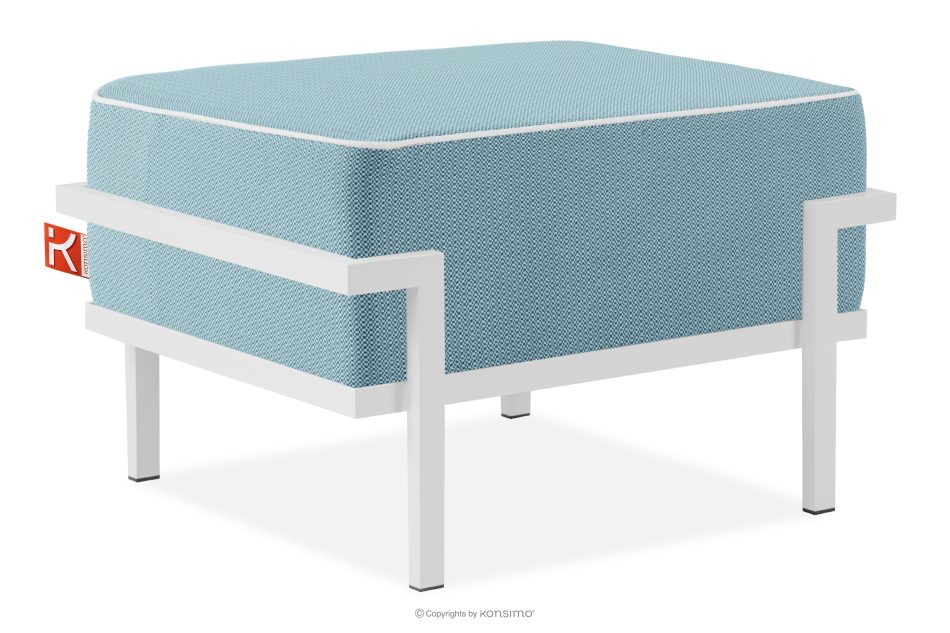 TRIGLO Gartenhocker auf Metallbeinen weiß/marineblau/weiß weiß/marineblau/weiß - Foto 2