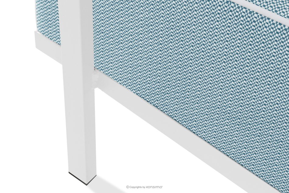 TRIGLO Gartenhocker auf Metallbeinen weiß/marineblau/weiß weiß/marineblau/weiß - Foto 5