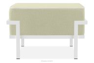 Gartenhocker auf Metallbeinen weiß/hellgrün/weiß