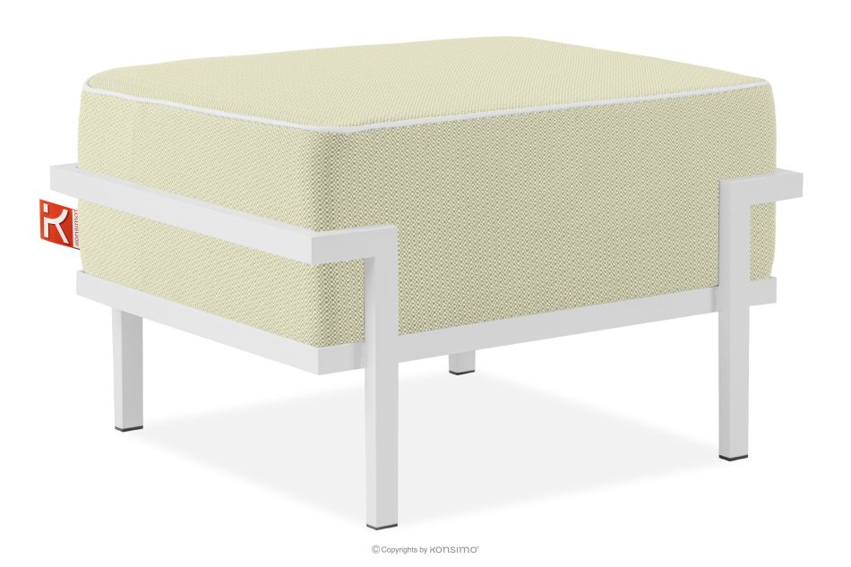 TRIGLO Gartenhocker auf Metallbeinen weiß/hellgrün/weiß weiß/hellgrün/weiß - Foto 2