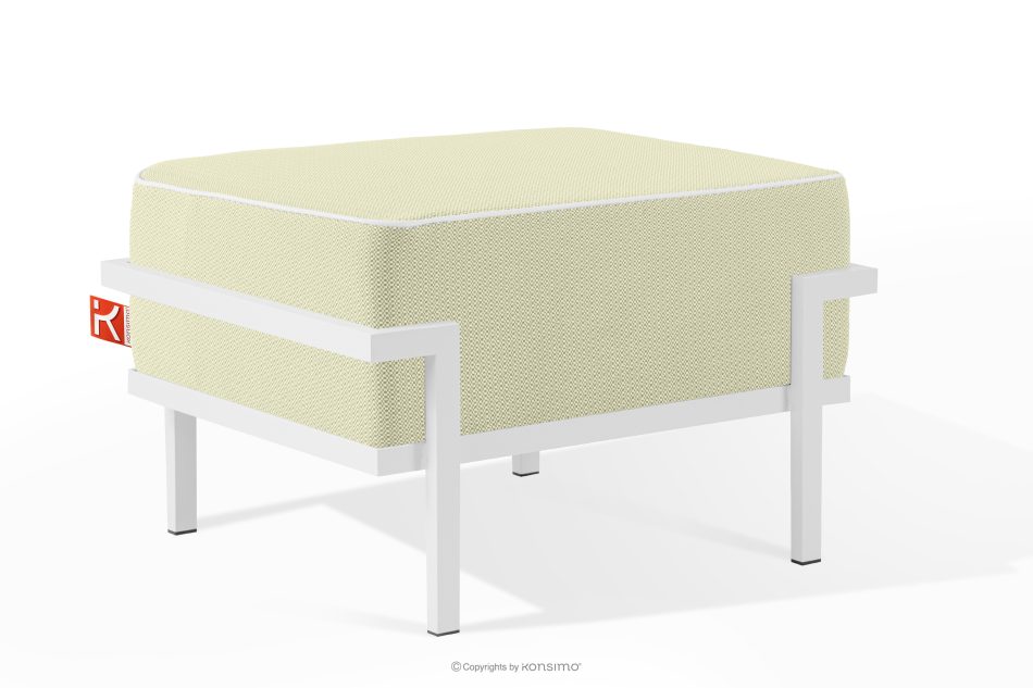 TRIGLO Gartenhocker auf Metallbeinen weiß/hellgrün/weiß weiß/hellgrün/weiß - Foto 1