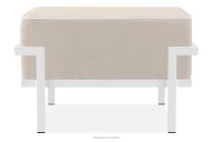 Gartenhocker auf Metallbeinen weiß/dunkelbeige/weiß