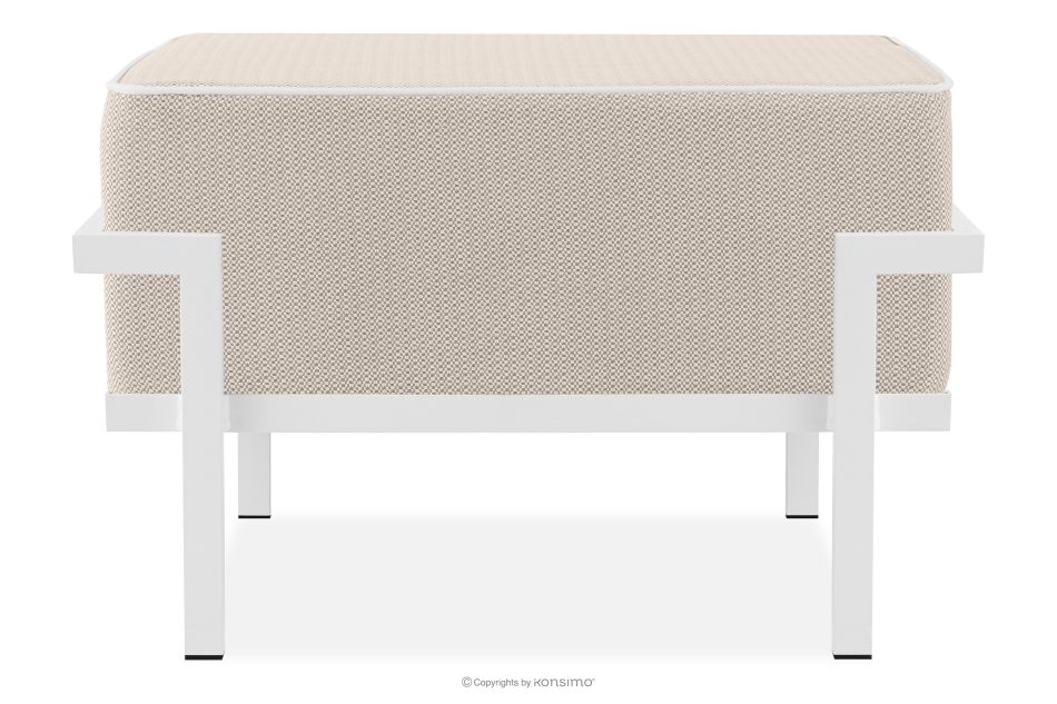 TRIGLO Gartenhocker auf Metallbeinen weiß/dunkelbeige/weiß weiß/dunkelbeige/weiß - Foto 0