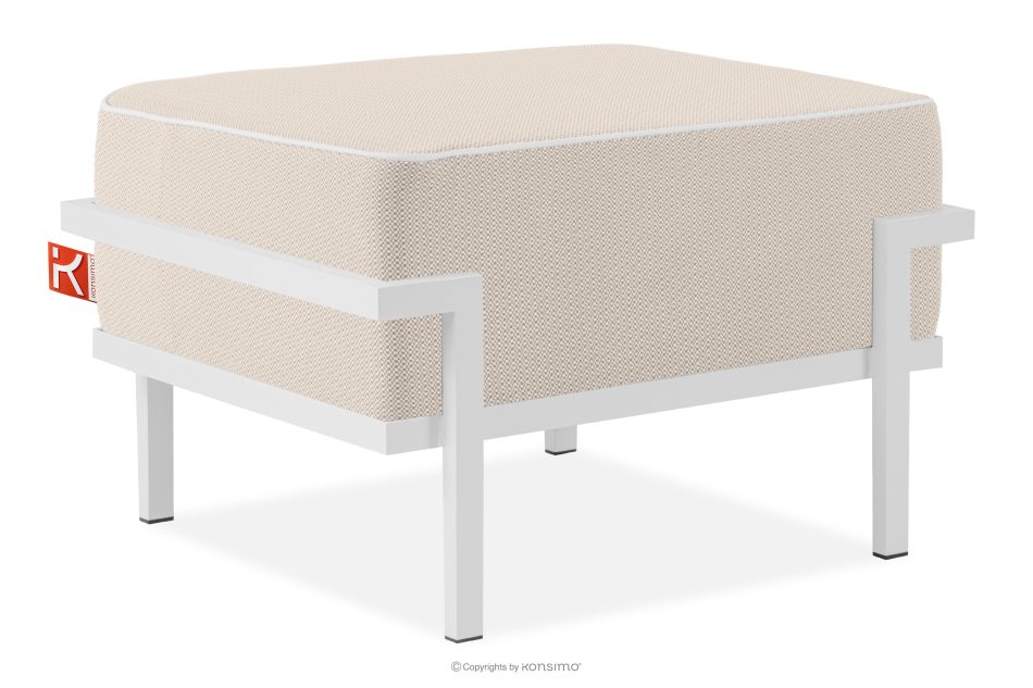 TRIGLO Gartenhocker auf Metallbeinen weiß/dunkelbeige/weiß weiß/dunkelbeige/weiß - Foto 2