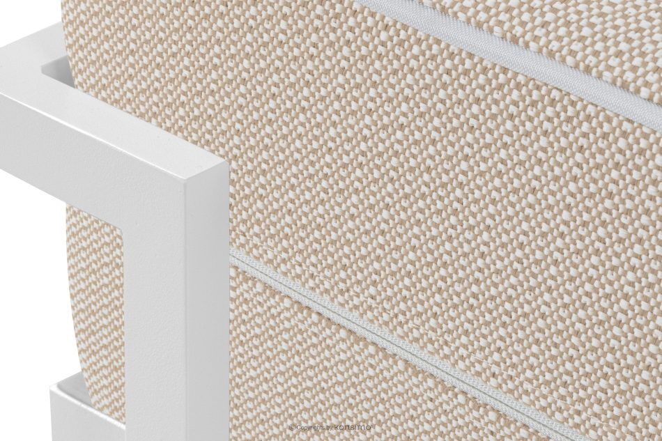 TRIGLO Gartenhocker auf Metallbeinen weiß/dunkelbeige/weiß weiß/dunkelbeige/weiß - Foto 4