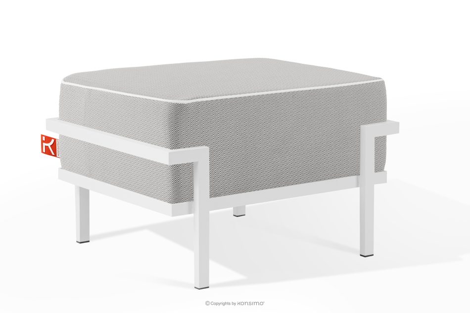 TRIGLO Gartenhocker auf Metallbeinen weiß/dunkelgrau/weiß weiß/dunkelgrau/weiß - Foto 1