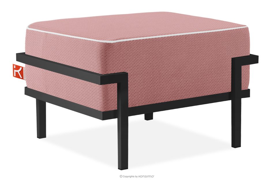 TRIGLO Gartenhocker auf Metallbeinen dunkelgrau/rot/weiß dunkelgrau/rot/weiß - Foto 2